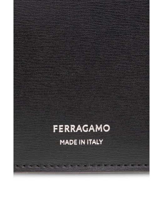 Ferragamo Black Wallet With Bill Clip for men