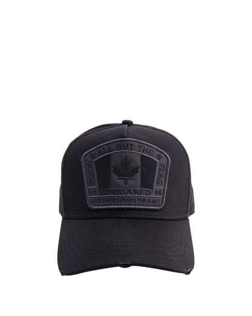 DSquared² Black Canada Patch Baseball Cap for men