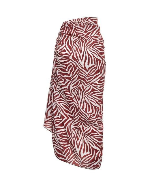 Brunello Cucinelli White Pattern-Printed Midi Skirt