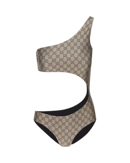Gucci Gray GG Stretch Jersey Swimsuit