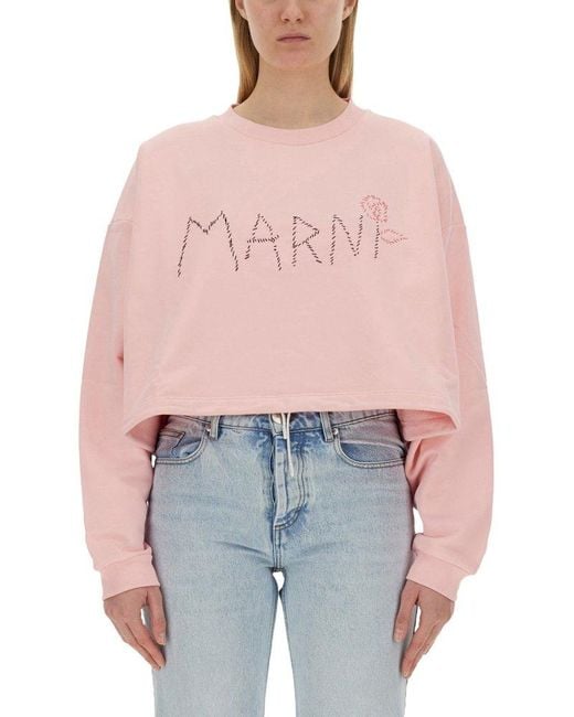 Marni Pink Sweatshirt With Logo