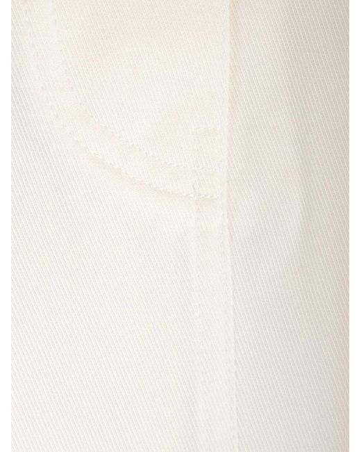 Totême  Collarless Shirt In White Cotton