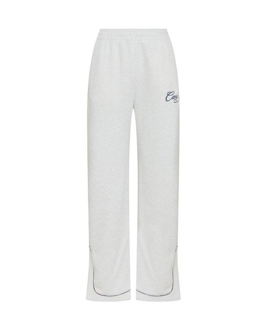 Casablancabrand White Caza Logo Embroidered Terry Track Pants