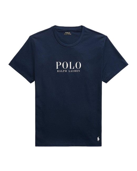 Polo Ralph Lauren Blue Crewneck Logo Printed T-shirt for men
