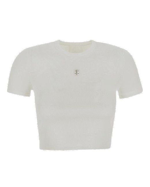 Givenchy White Cropped Knit Top