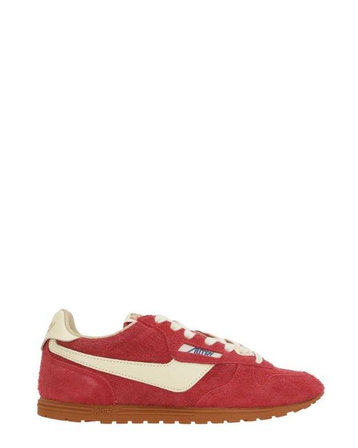 Autry Red Windspin Lace-Up Sneakers