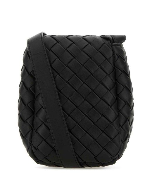 Bottega Veneta Black Cobble Intrecciato Nappa Crossbody Bag for men