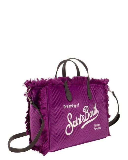 Mc2 Saint Barth Purple Quilted Handbag