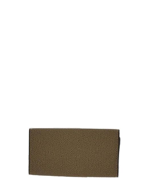 Valextra Green Small Tri-fold Wallet