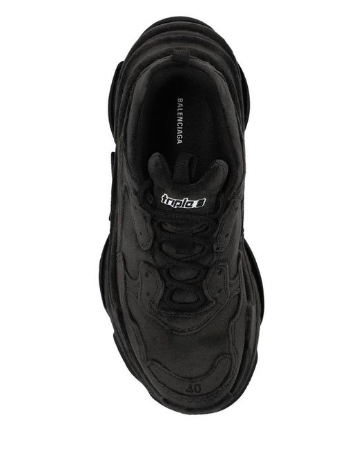 Balenciaga Black Triple S Lace-Up Sneakers