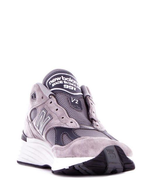 New Balance Purple 991V2 Lace-Up Sneakers