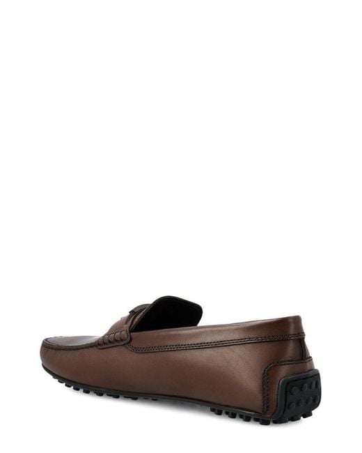 Tod's Brown City Almond-toe Loafers for men