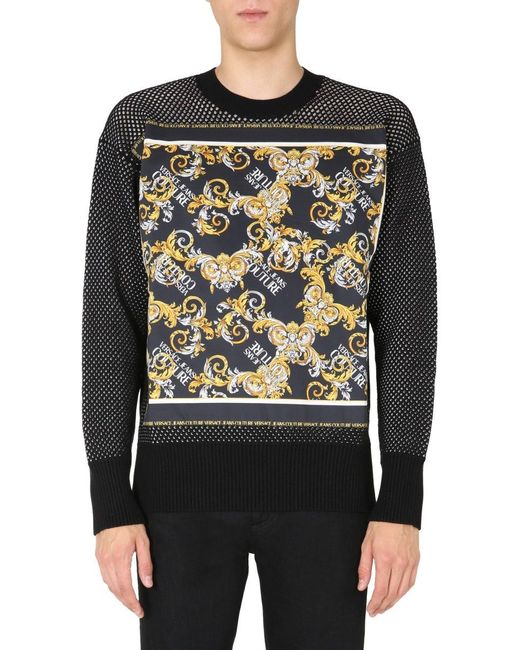 versace jeans crew neck sweatshirt black