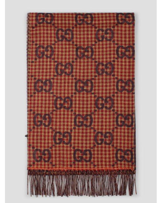 Gucci Red Wool Scarf, for men