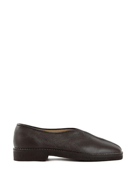 Lemaire Black Piped Crepe Slippers for men