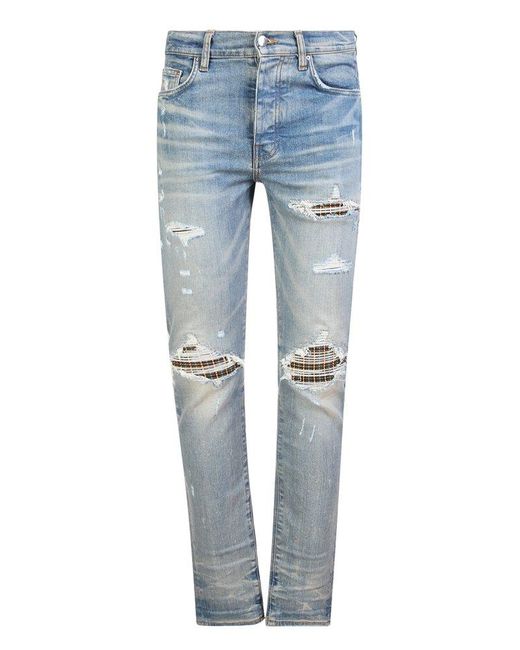 Amiri Denim Mx1 Neon Plaid Distressed Jeans in Blue for Men | Lyst Canada