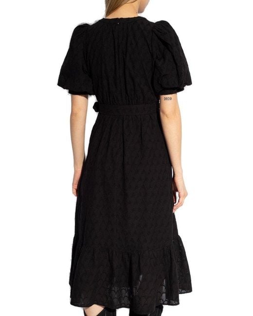 Diane von Furstenberg Black Polina V-neck Dress