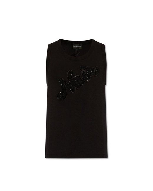 Emporio Armani Black Sleeveless T-shirt, for men