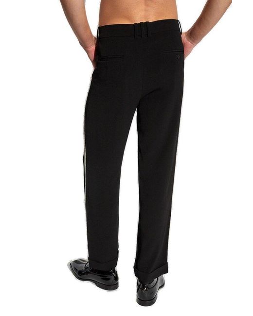Balmain Black Side-stripe Trousers, for men