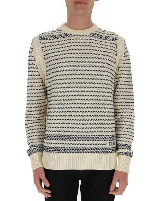Dior Signature Embroidered Chevron Knit Sweater for Men | Lyst