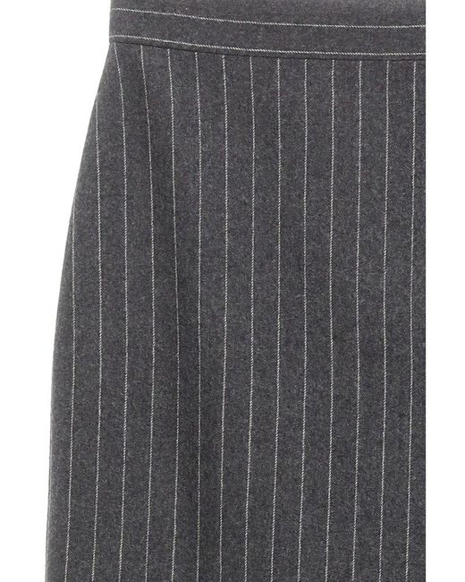Alexander McQueen Pin Striped Skirt in Gray | Lyst