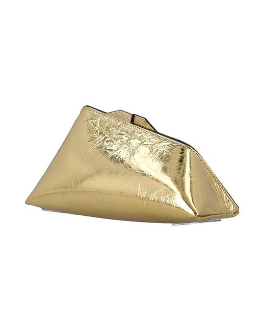 The Attico Saturday Metallic Clutch Bag - Gold
