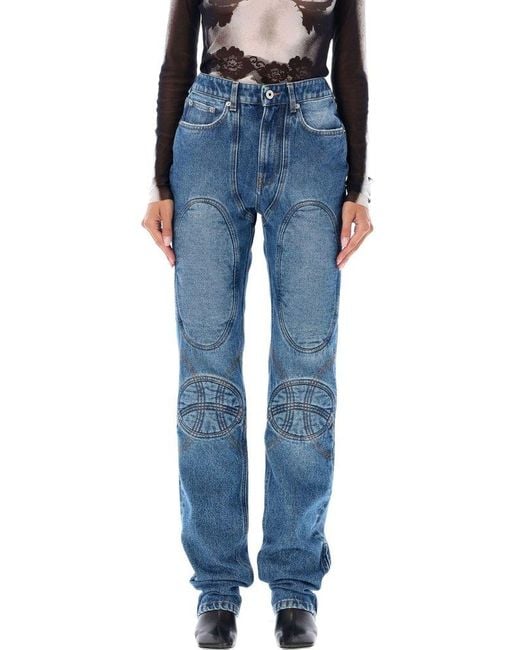 Jean Paul Gaultier Blue The Lace-Up Denim Jeans