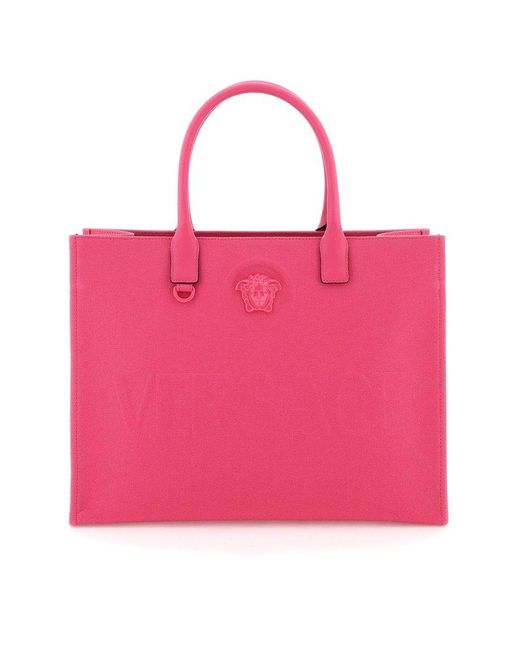 Versace 'la Medusa' Canvas Shopping Bag in Pink Lyst UK