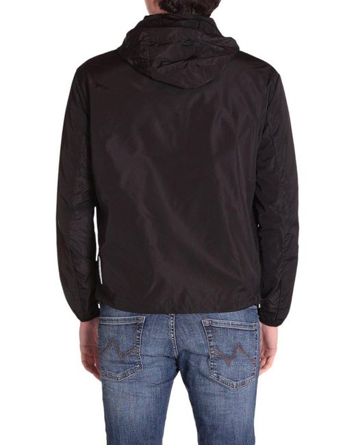 Armani Exchange Black Logo Patch Zipped Jacket for men