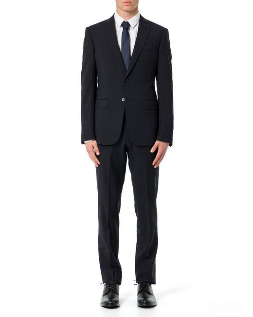 Emporio Armani Black Single-Breasted Tailored Suit for men