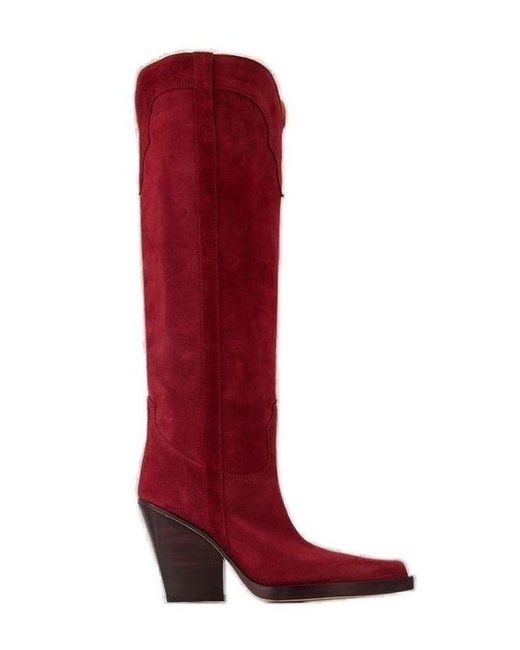 Paris Texas Red Pointed-toe Knee-high Boots