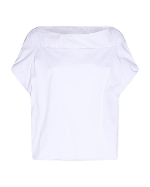 Dries Van Noten White Batwing Sleeved Camas Shirt