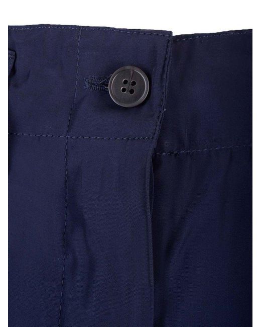 Dries Van Noten Blue Pleated Cargo Trousers
