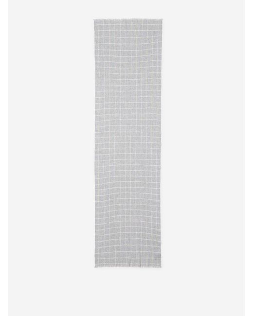 Fedeli Gray Checkered Pattern Scarf for men