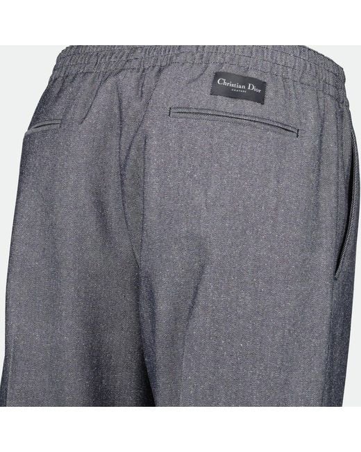 Dior Gray Tailored Logo Patch Elasticated-Waist Track Pants for men