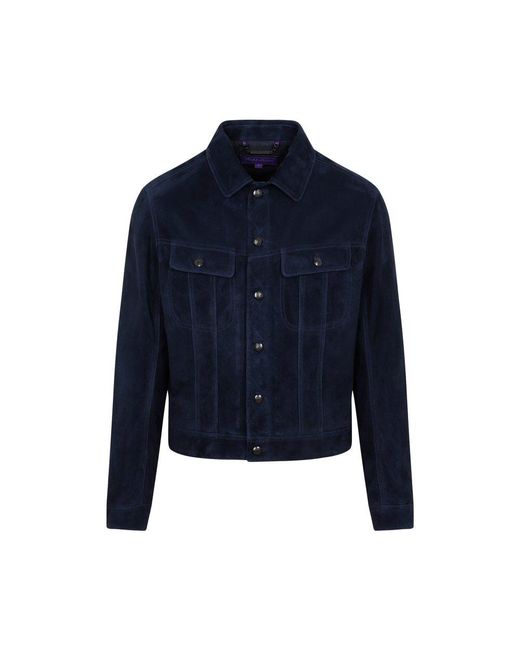 Ralph Lauren Blue Purple Label Clifton Buttoned Jacket for men