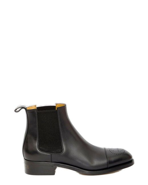 Gucci Black Interlocking G Detailed Ankle Boots for men