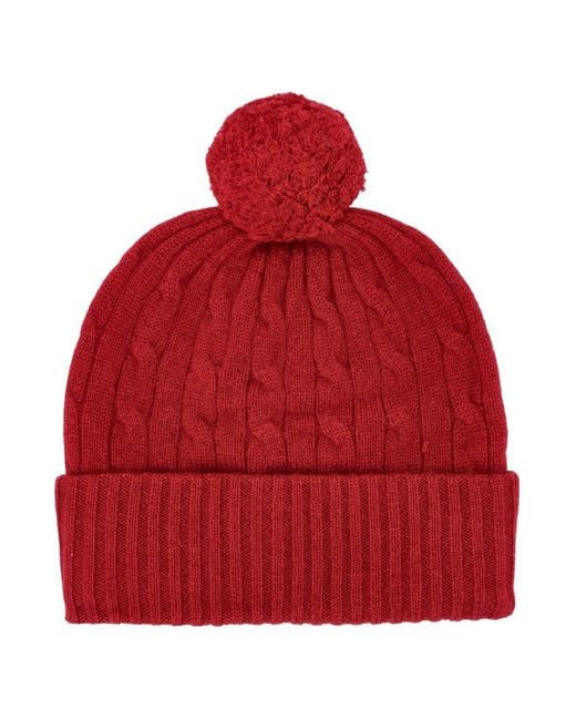 Polo Ralph Lauren Red Cable Knit Beanie