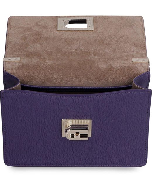 Furla 1927 Leather Mini Crossbody Bag in Purple | Lyst