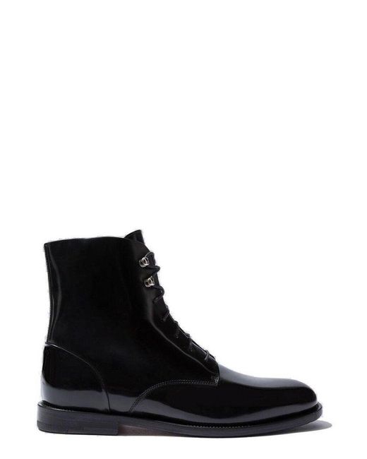 Scarosso Black Eva Almond Toe Lace-Up Boots