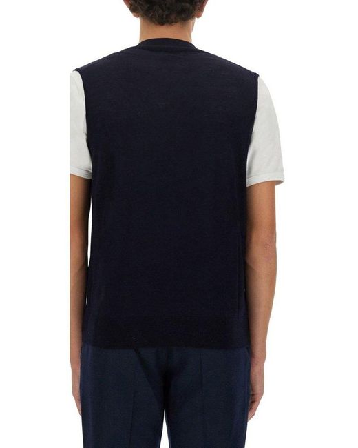 Ballantyne Blue Basolan Sleeveless Cardigan for men
