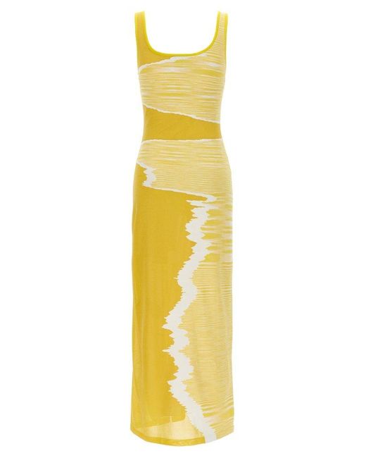 Missoni Metallic Zig-zag Pattern Sleeveless Maxi Dress