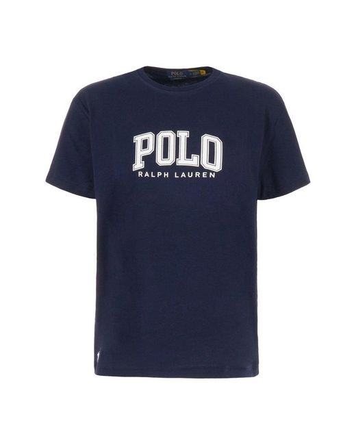 Polo Ralph Lauren Blue Logo Printed Crewneck T-shirt for men