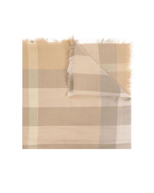 Burberry Natural Checked Scarf,