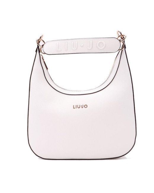 Liu Jo Gray Logo-lettering Zipped Shoulder Bag