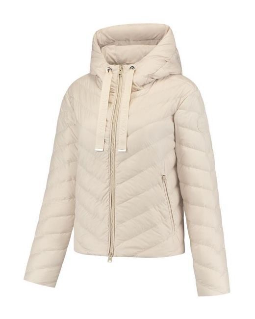 Woolrich Natural Chevron Quilted Hooded Jacket