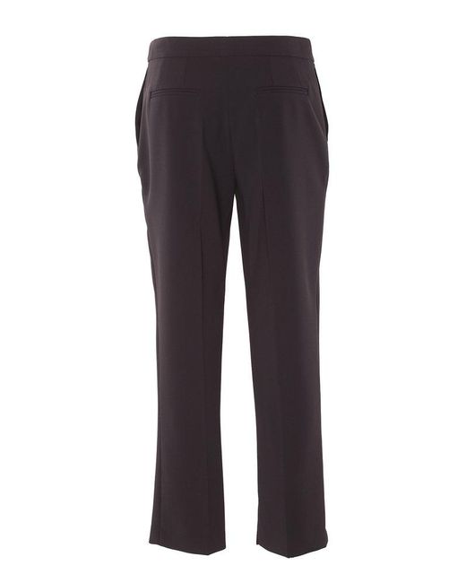 Elisabetta Franchi Blue Slits Cropped Crepe Trousers