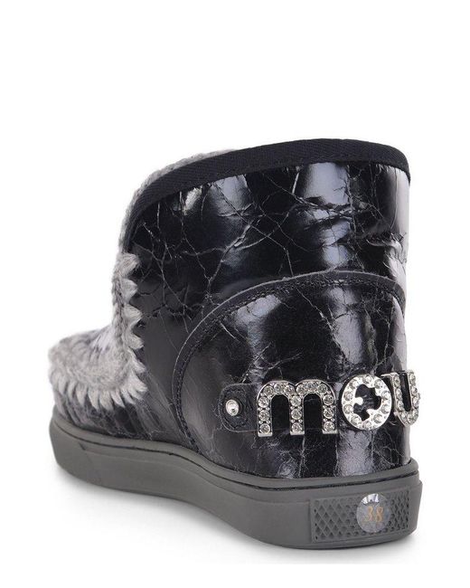 Mou Black Eskimo Embellished Ankle Boots