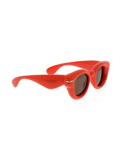 Loewe Red Round Frame Sunglasses