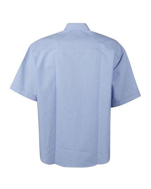 AMI Blue Logo Heart Short-sleeved Shirt for men
